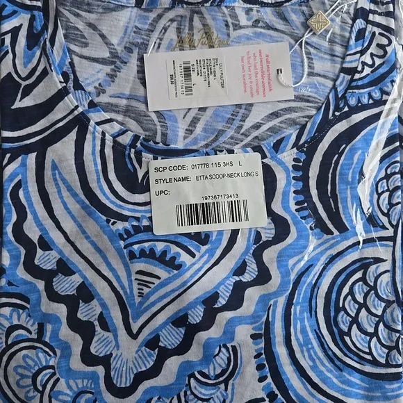 Lilly Pulitzer Etta Scoop-Neck Long Sleeve Top - Picture 3 of 6